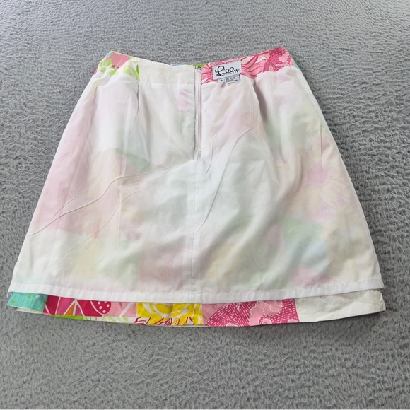 Lilly Pulitzer Skirt Womens 4 Multicolor Patchwork Print Lined Cotton Preppy - Picture 9 of 10